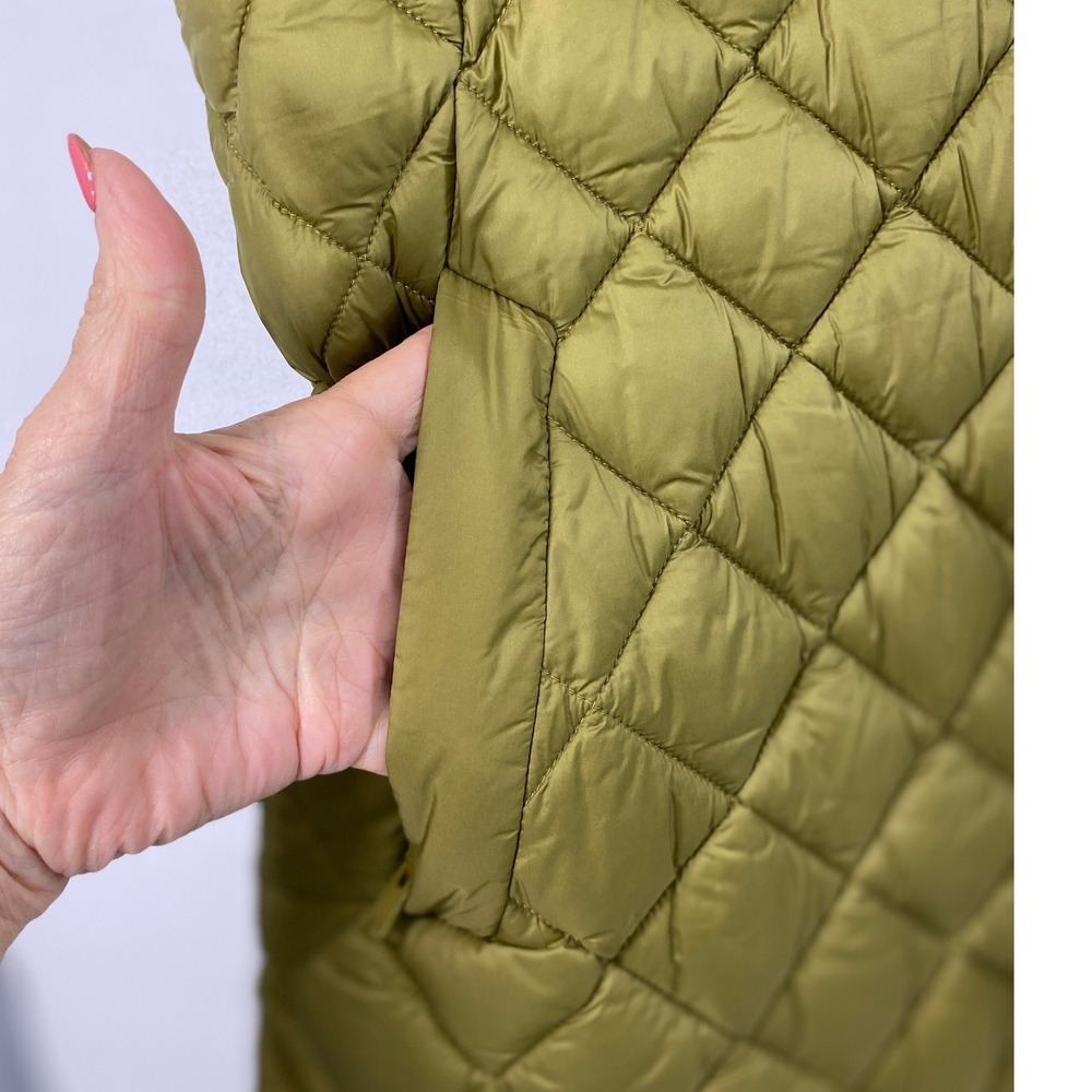 Athleta Vest Women Large Green Quilted Puffer Full Zip Mock Neck Gorpcore Layer - Picture 3 of 9